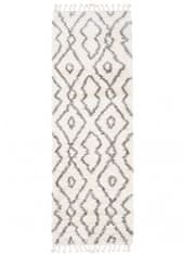 Chemex Preproga Aztec Pločnik Boho Shaggy Z Resicami Fn30A Ejf Kremna Siva 70x200 cm