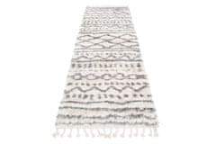 Chemex Preproga Aztec Pločnik Boho Shaggy Z Resicami Fn28D Ejf Kremna Siva 70x200 cm