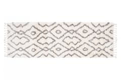 Chemex Preproga Aztec Pločnik Boho Shaggy Z Resicami Fn30A Ejf Kremna Siva 70x200 cm