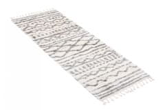 Chemex Preproga Aztec Pločnik Boho Shaggy Z Resicami Fn28D Ejf Kremna Siva 70x200 cm