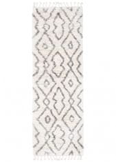 Chemex Preproga Aztec Pločnik Boho Shaggy Z Resicami Fn30B Ejf Kremna Siva 60x200 cm