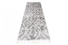 Chemex Preproga Aztec Pločnik Boho Shaggy Z Resicami Fn30A Ejf Kremna Siva 70x200 cm