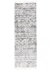 Chemex Preproga Aztec Pločnik Boho Shaggy Z Resicami Fa60B Ejf Kremna Siva 60x200 cm