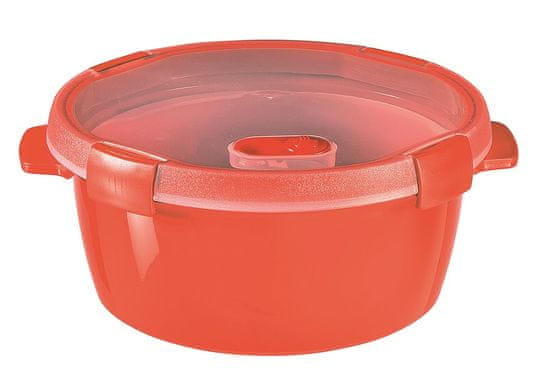 Curver Smart Microwave ECO okrogla posoda z grelno blazinico, 1,6l, rdeča