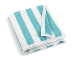 Frotirne brisače za plažo - 100x150 cm - bela, turkizna