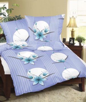 Flanelno posteljno perilo - 140x200, 70x90 cm - Lilie