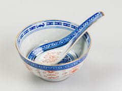 Skodelica z žličko za čaj, za juho, riž - set 6 skodelic rižev porcelan, zmaj zlati rob