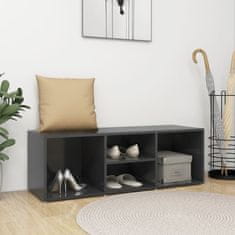 Vidaxl Klop za shranjevanje čevljev visok sijaj siva 105x35x35 cm