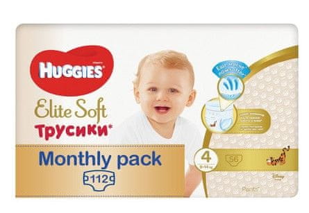 Huggies hlačke iz plenic Elite Soft Pants vel. 4, mesečno pakiranje, 112 kosov