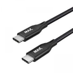 MAX kabel USB-C, 95W, 1 m, pleteni, črni (UCCC1B)