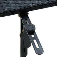 Vidaxl Balkonska mizica 60x60x32 cm črn poli ratan