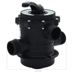 Vidaxl Ventil z več priključki za peščeni filter ABS 1,5" 6-smerni
