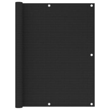 Vidaxl Balkonsko platno črno 120x400 cm HDPE