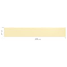 Vidaxl Balkonsko platno bež 90x600 cm HDPE