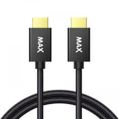 MAX kabel HDMI 2.1, 2 m, pleteni, črni (HC212B)