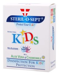 STERIL-O-SEPT Kids dezinfekcijski robčki za roke, aloe vera in kamilica, 8 kosov