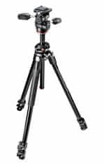 Manfrotto 290 Dual aluminijasto 3 sekcijsko stojalo z 804 3 Way glavo (MK290DUA3-3W) + GRATIS nosilec za telefon (MCLAMP)