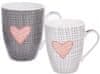 Orion Pink Heart porcelanasta skodelica, 0,35 l, 2 kosa