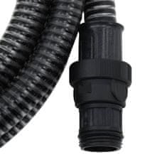 Vidaxl Sesalna cev s PVC nastavki 10 m 22 mm črne barve