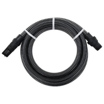 Vidaxl Sesalna cev s PVC priključki črna 1 10 m PVC
