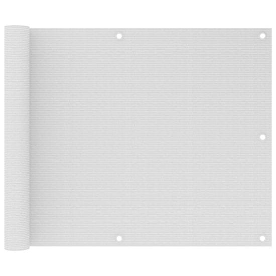 Greatstore Balkonsko platno belo 75x500 cm HDPE