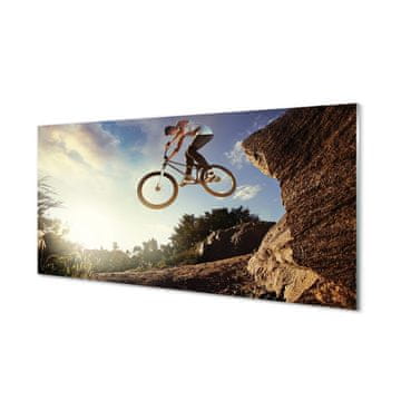 tulup.si Slika na steklu Mountain bike nebo oblaki 4 obešalnika