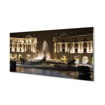 tulup.si Steklena slika Rim fountain trg ponoči 4 obešalnika