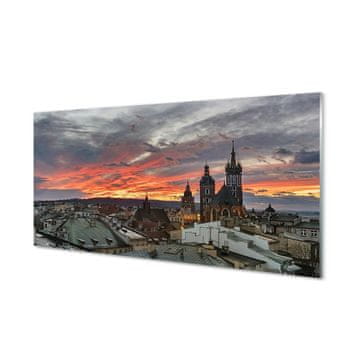 tulup.si Steklena slika Krakov sunset panorama 2 obešalnika