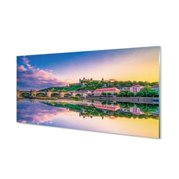 tulup.si Steklena slika Reka nemčija sunset 2 obešalnika