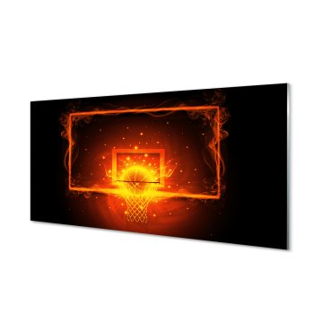 tulup.si Slika na akrilnem steklu Flaming košarko 2 obešalnika