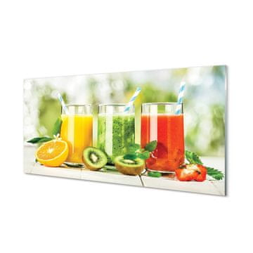 tulup.si Slika na steklu Koktajli strawberry kiwi 2 obešalnika