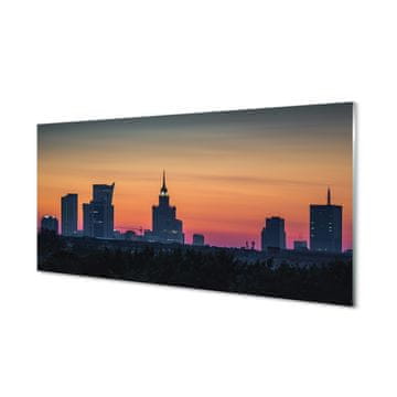 tulup.si Slika na akrilnem steklu Sunset panorama varšavi 4 obešalnika