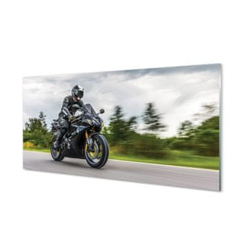 tulup.si Slika na steklu Motorcycle cestni oblaki nebo 4 obešalnika