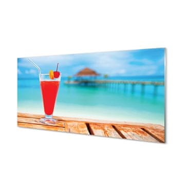 tulup.si Slika na steklu Cocktail ob morju 2 obešalnika