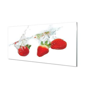 tulup.si Slika na akrilnem steklu Water strawberry belo ozadje 2 obešalnika
