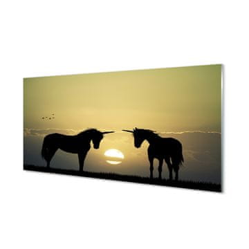 tulup.si Slika na akrilnem steklu Field sunset samorogi 4 obešalnika