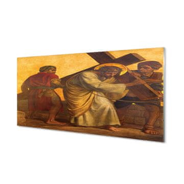 tulup.si Slika na akrilnem steklu Jesus cross ljudi 4 obešalnika
