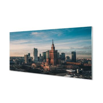 tulup.si Slika na akrilnem steklu Varšava panoramo nebotičnikov sončnega vzhoda 2 obešalnika