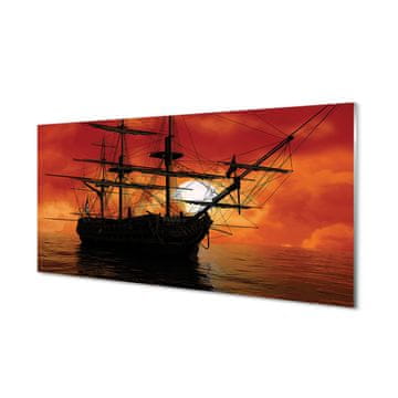 tulup.si Slika na akrilnem steklu Ladja morje nebo oblaki soncu 4 obešalnika