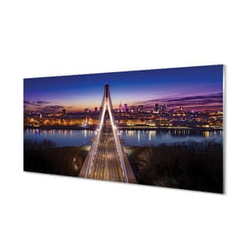 tulup.si Slika na akrilnem steklu Varšava panorama reka most 2 obešalnika