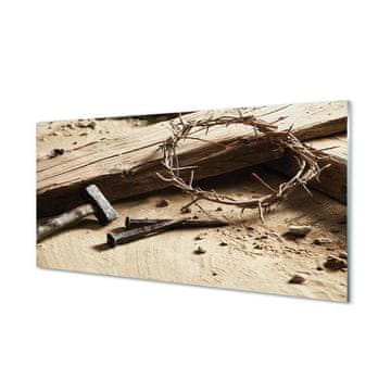 tulup.si Slika na akrilnem steklu Cross trnje kladivo 4 obešalnika
