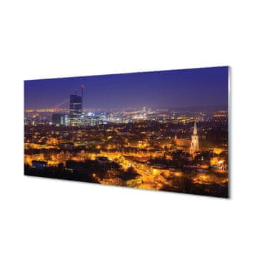 tulup.si Slika na akrilnem steklu Gdansk mesto noč panorama 4 obešalnika