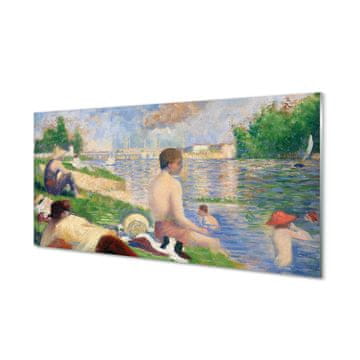tulup.si Slika na akrilnem steklu Art plaža na jezeru 2 obešalnika