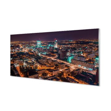 tulup.si Slika na akrilnem steklu Varšava mesto noč panorama 4 obešalnika
