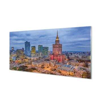 tulup.si Slika na akrilnem steklu Varšava panorama sončnem zahodu 4 obešalnika