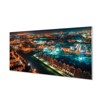 tulup.si Slika na akrilnem steklu Gdansk river noč panorama 4 obešalnika