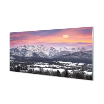 tulup.si Slika na akrilnem steklu Mountain pozimi 4 obešalnika