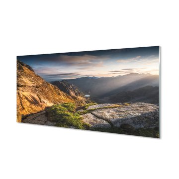 tulup.si Slika na akrilnem steklu Mountain sunrise 2 obešalnika