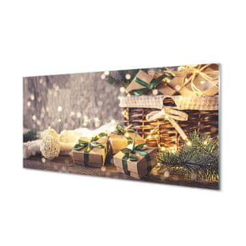 tulup.si Slika na akrilnem steklu Darila vejice baubles 4 obešalnika