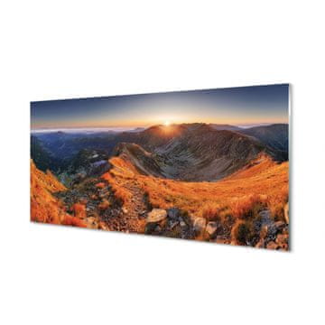 tulup.si Slika na akrilnem steklu Mountain sunset 4 obešalnika